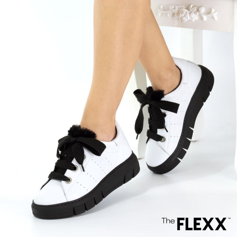 Pantofi sport dama The Flexx din piele naturala Daiana alb